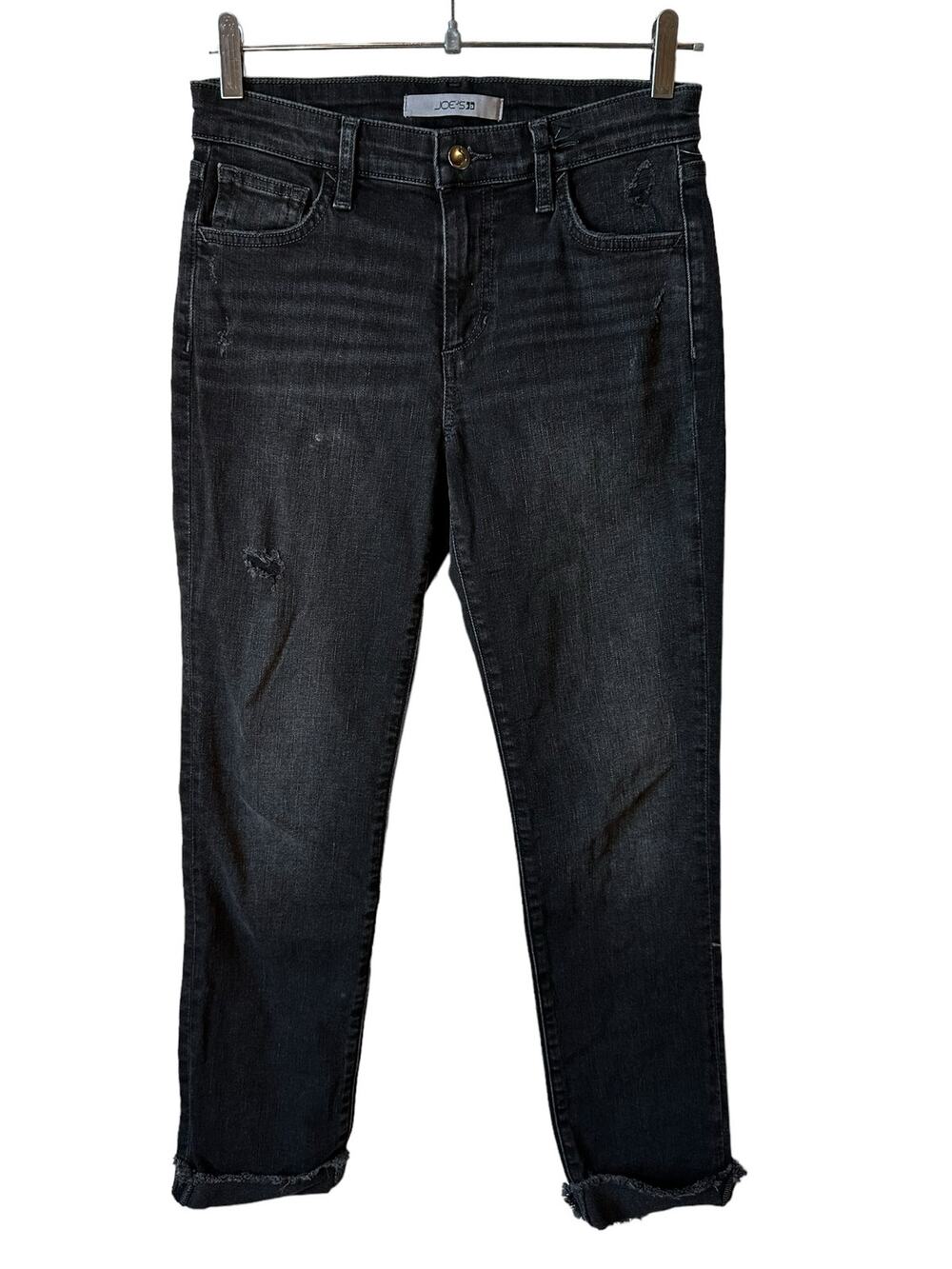 Joes Jeans New Womens The Tomboy Morna Distressed Jeans Black Size 24 Casual